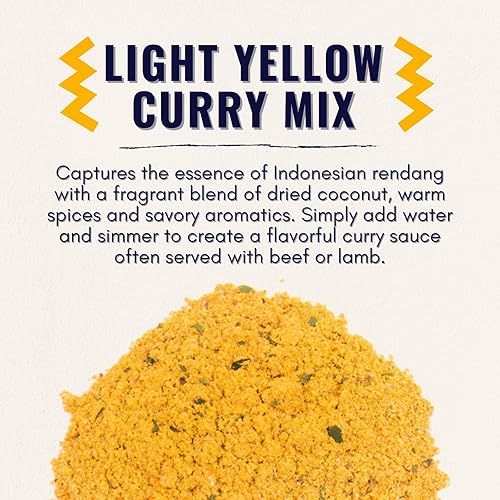 Miniatura 3 de Shawhan Farms Rendang - Mezcla de salsa seca de curry - Solo agrega agua, sin OMG, polvo de curry salado y amarillo claro, sin lácteos, tarro de 4.5