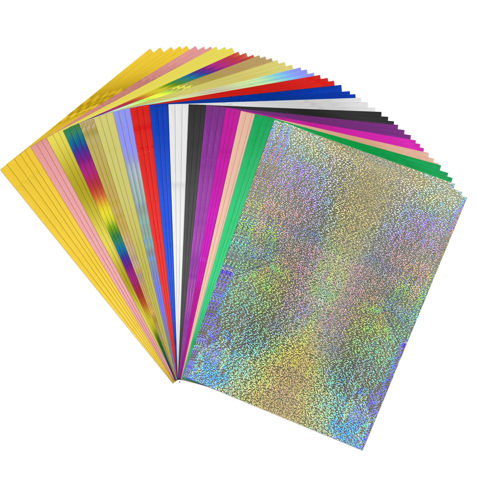 16 Colors 50 Pieces Toner Reactive Foil for Laminator 20x29cm/7.9x11.4inch Foil Paper for Toner Foiling Scrapbooking Craft Projects Card Making