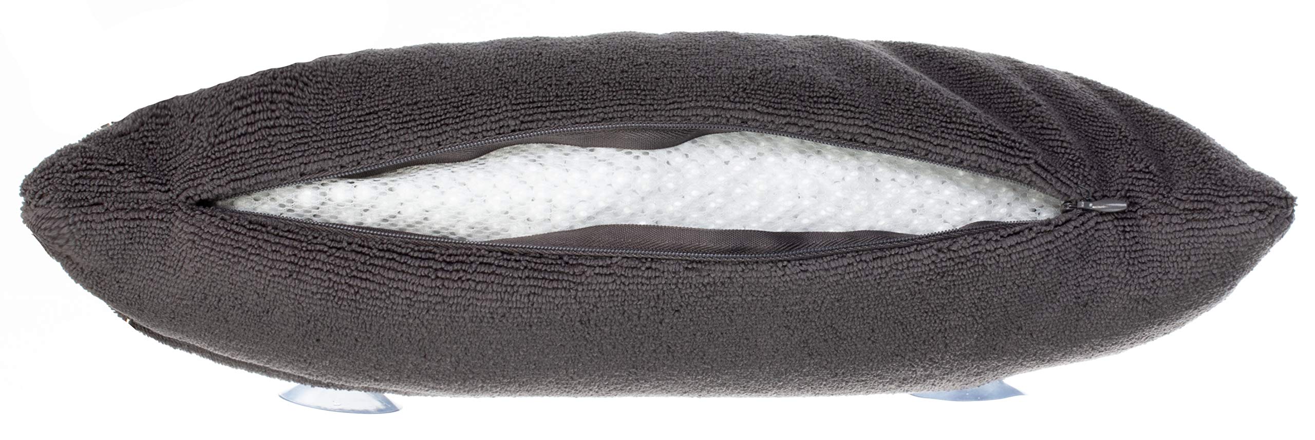 Brandsseller Cojín de bañera 40x20 cm – Reposacabezas y cojín Cervical de Bienestar con ventosas para bañera, Acolchado y cómodo, Lavable con Cremallera – Antracita