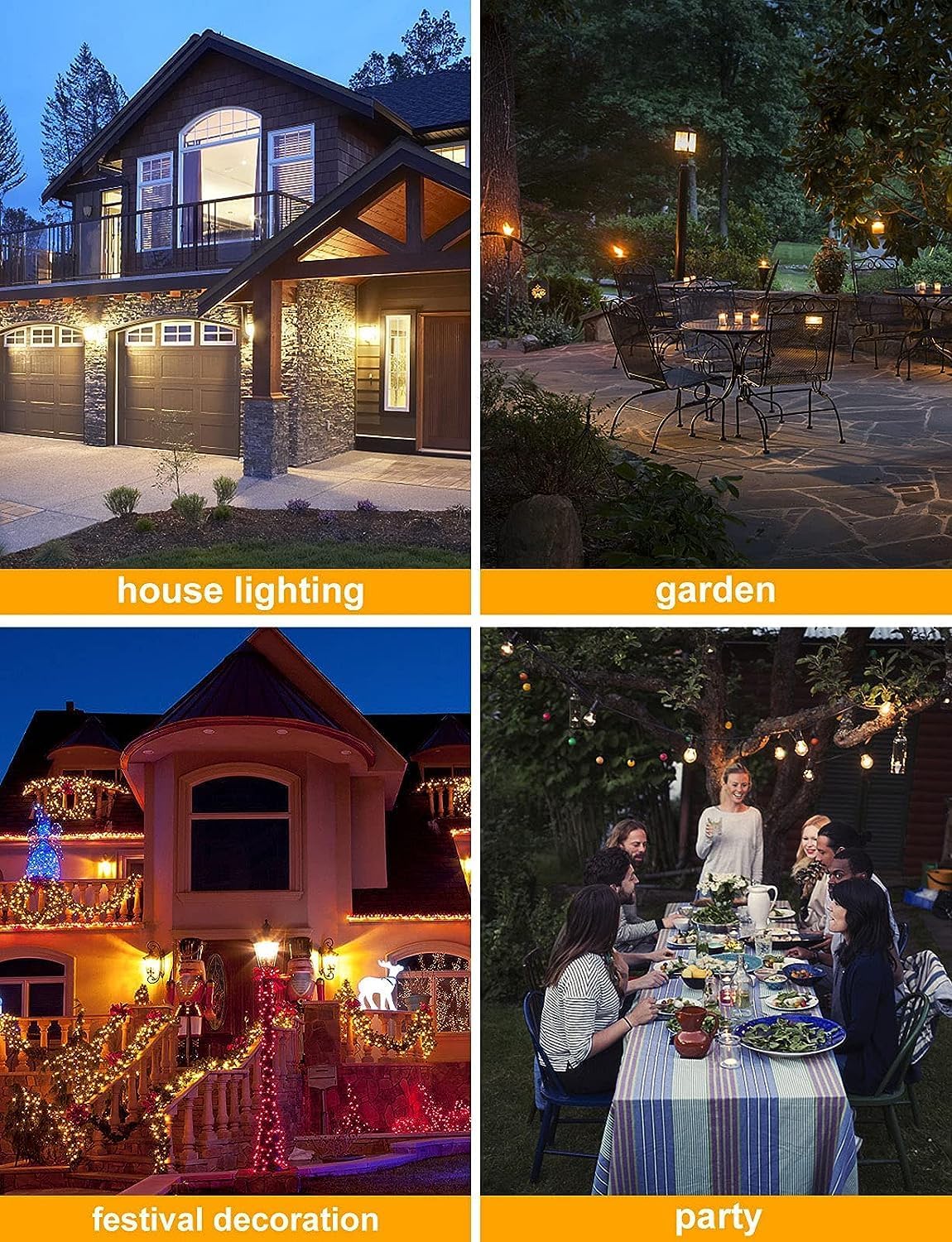 Hompavo 【Upgraded】 LED Flame Light Bulbs Halloween Decorations, 4 Modes Flickering Light Bulbs with Upside Down Effect, E26/E27 Base Flame Bulb for Christmas Party Home Indoor & Outdoor (6 Pack)