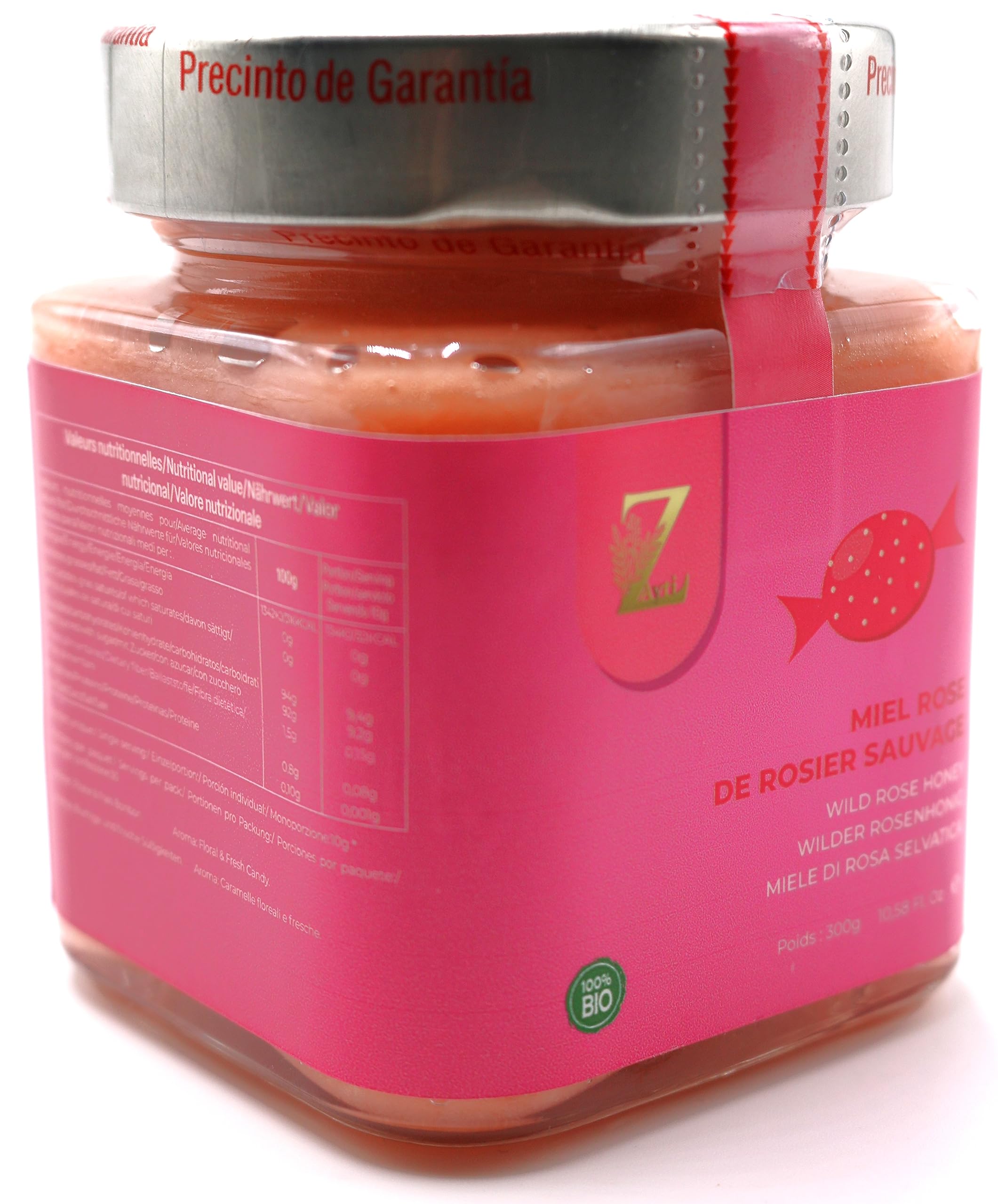 Miel Rosa de Rosal Salvaje de Rusia 300g- 100% Natural, Cosechado en la región de Altai, miel rara y única