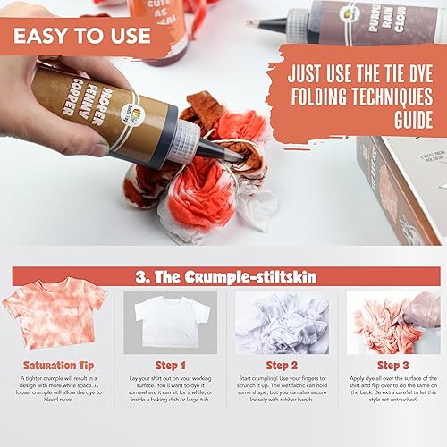 Miniatura 4 de DOODLE HOG Kit de teñido anudado de colores azules en Beach Bum Blue Tie Dye - Tinte de ropa personalizado con 6 recambios para actividades de