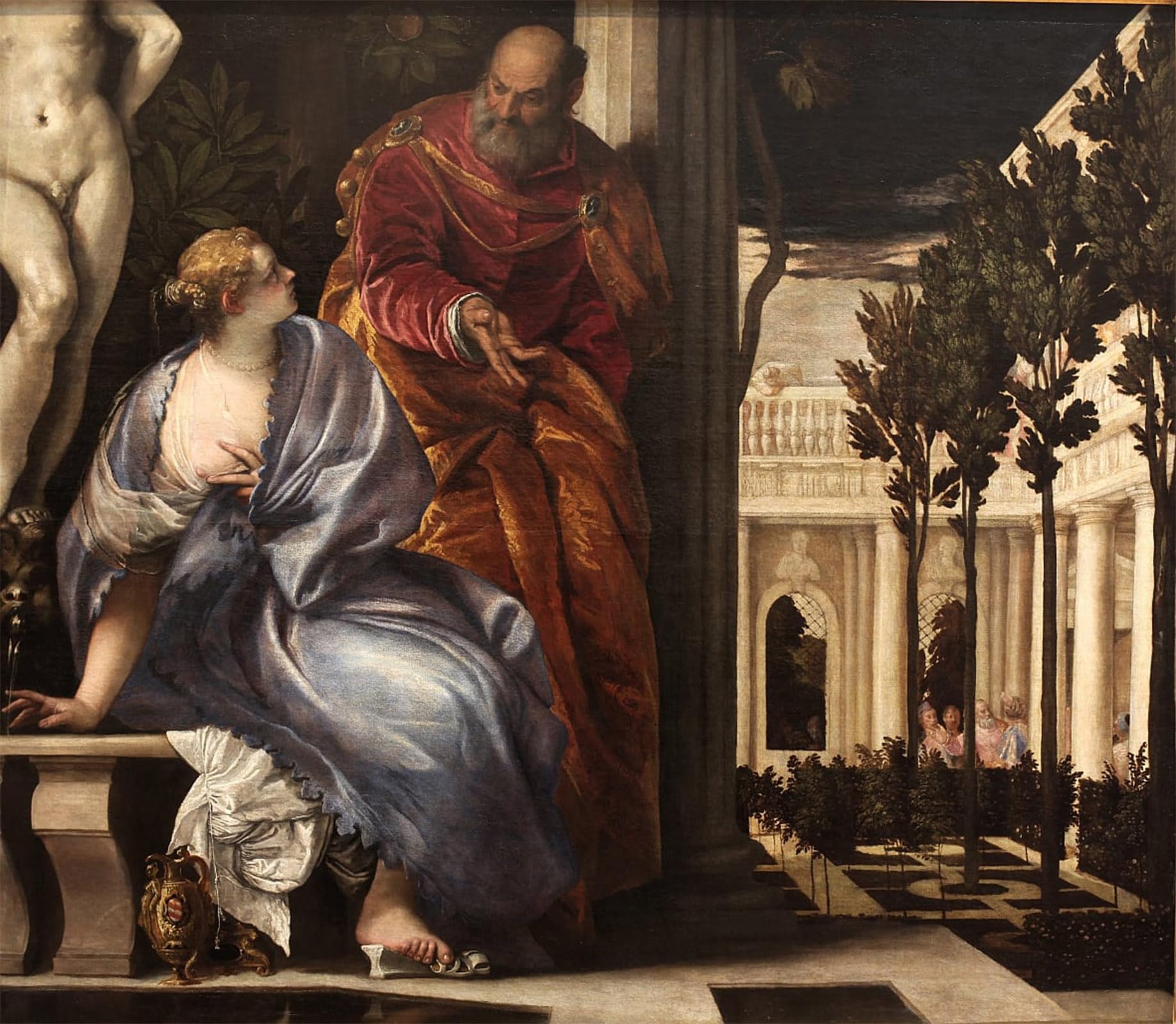 SERENDIPITP Vintage Picture Print on Canvas Wall Art Poster Bathsheba At Bath by Paolo Veronese Artwork Print Poster for Wall Decor 60x90cm