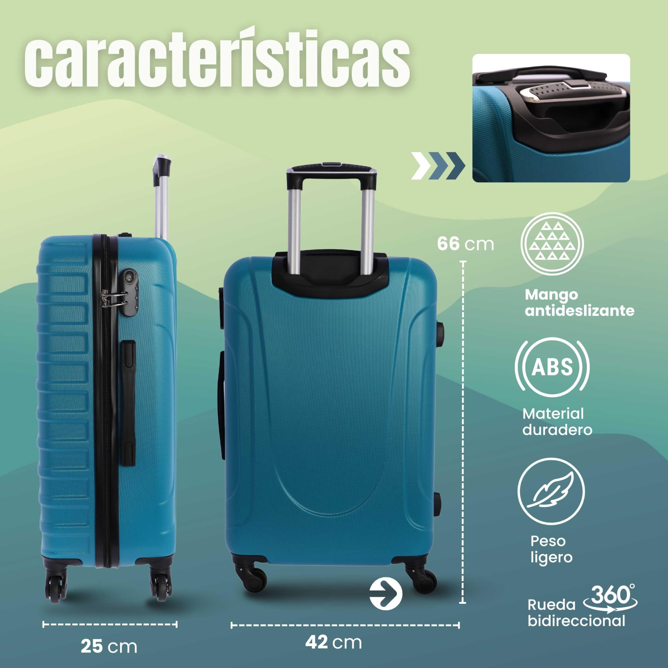 Coronel Tapioca Maleta Mediana 23 kg | Maleta de Viaje Rígida con 4 Ruedas Dobles 360º, Candado Numérico y Asa Telescópica | Equipaje Resistente al Agua para Viajes en Avión — view 2