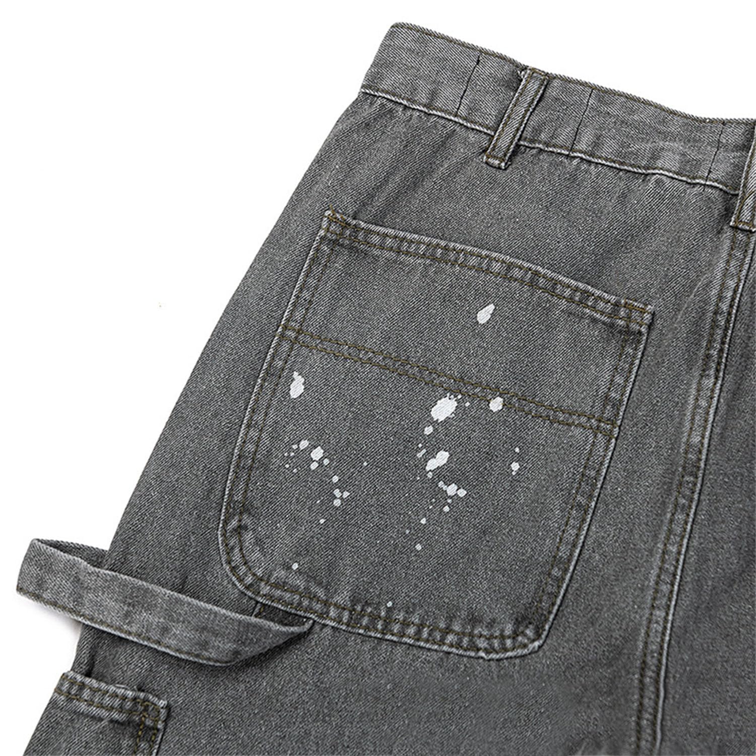 Genérico Nostalgic Retro Unisex Couple Jeans - Estilo Callejero, Lavado Micro-Flared, Patchwork Negro Y Azul, De Moda Suelto para Hombres Y Mujeres