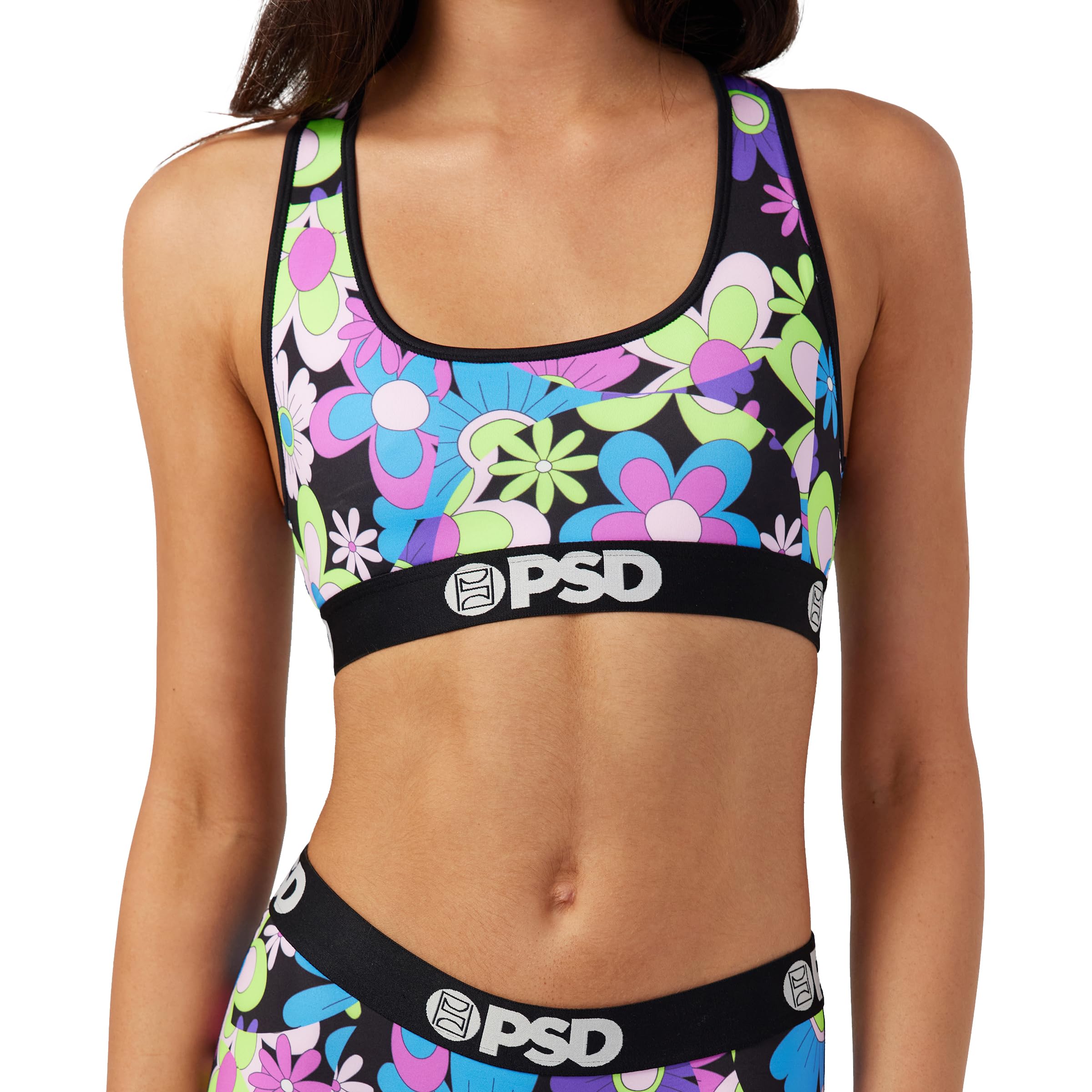 PSD Women's Liquid Death Sports Bra - Racerback Sports Bras for Women with Breathable Microfiber Fabric