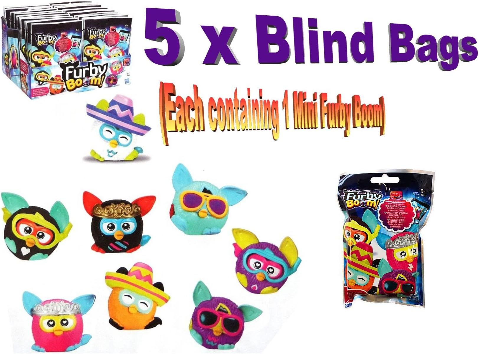 Furby Boom Mini Furbling Bundle of 5 Mystery Packs Assortment Varies by Hasbro