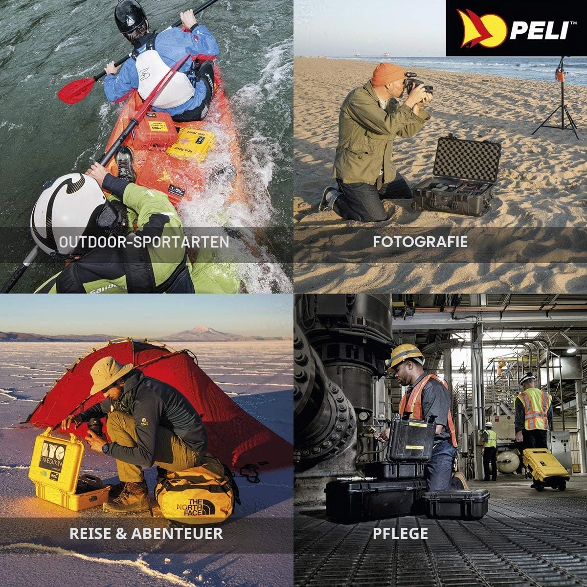 PELI 1560 Langer Schutzkoffer mit Rollen, IP67 Wasser- und Staubdicht, 44L Volumen, Ohne Schaum, Schwarz