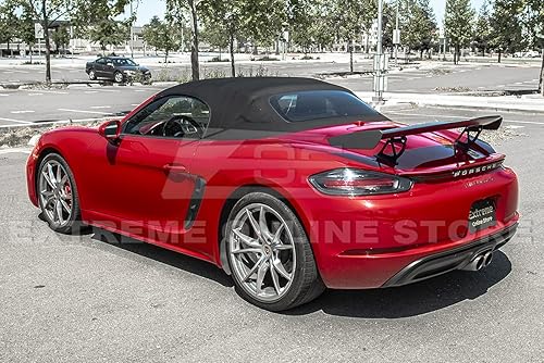 Miniatura 4 de Para Porsche 718 Boxster & Cayman 2017-presente | GT4 Estilo ABS Imprimación de plástico Negro Alerón Trasero Alerón