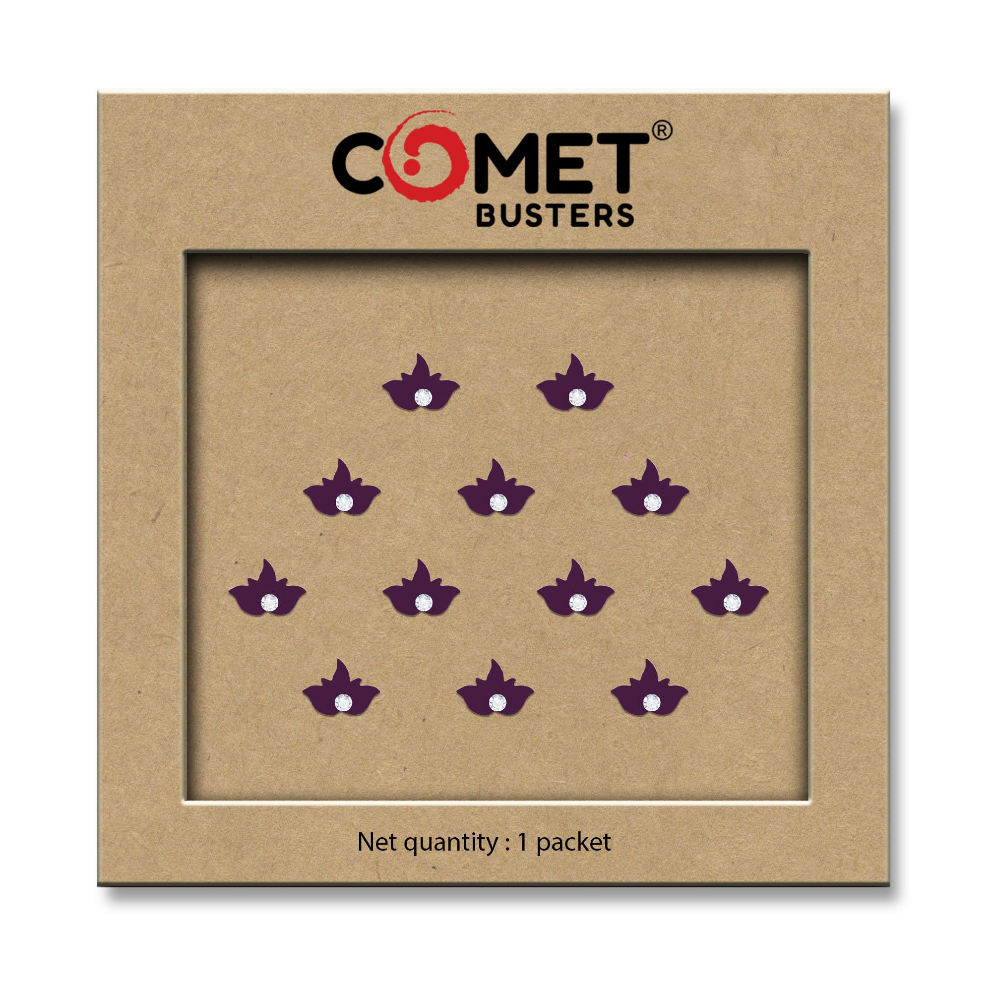Comet Busters Beautiful Handcrafted Lotus Bindis For Women (Purple) (6 mm) (BIN2257)-image-29