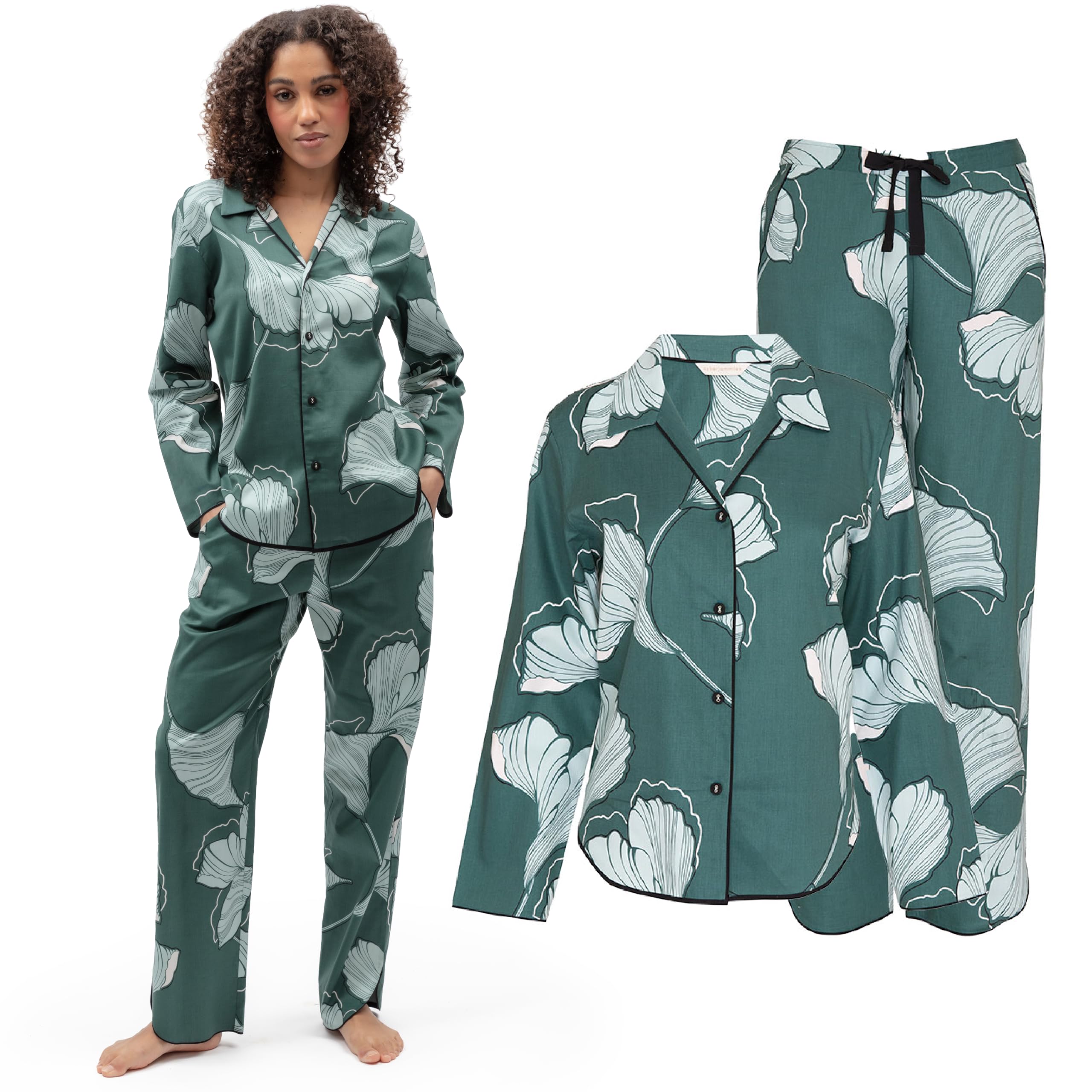 Cyberjammies Women's Floral Grace Print Pyjama Set | Soft Cotton Modal Pyjamas, Breathable Nightwear & Pjs For Set