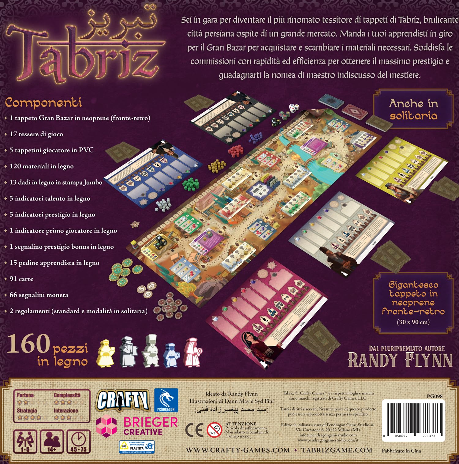 Pendragon - Tabriz - Edizione italiana - Gioco da tavolo, Età 14+, 1-5 Giocatori