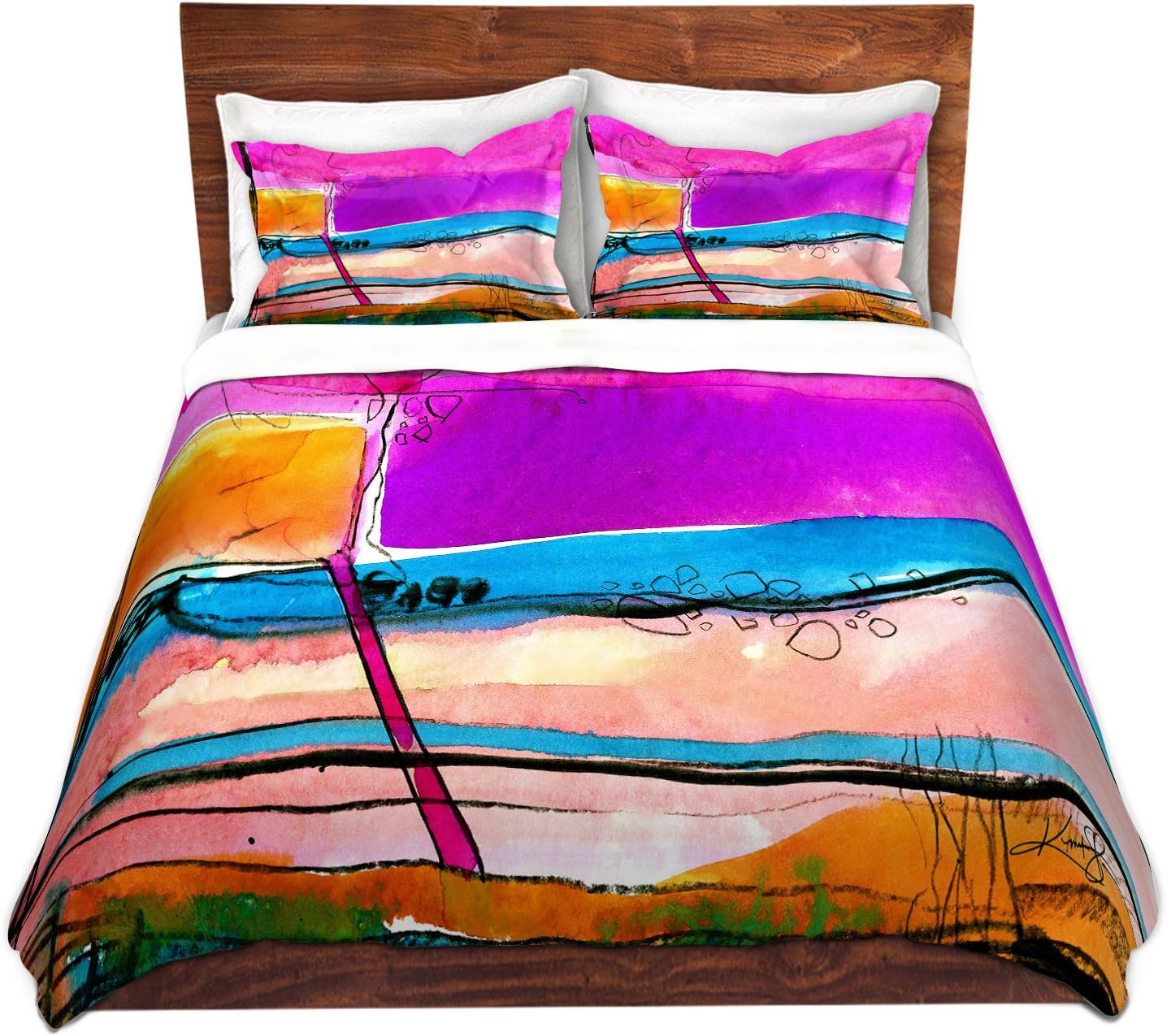 Dia Noche DVTW-KathyStanionAbstractionXXVII6 Duvet Cover Brushed Twill, Twin Sham Set