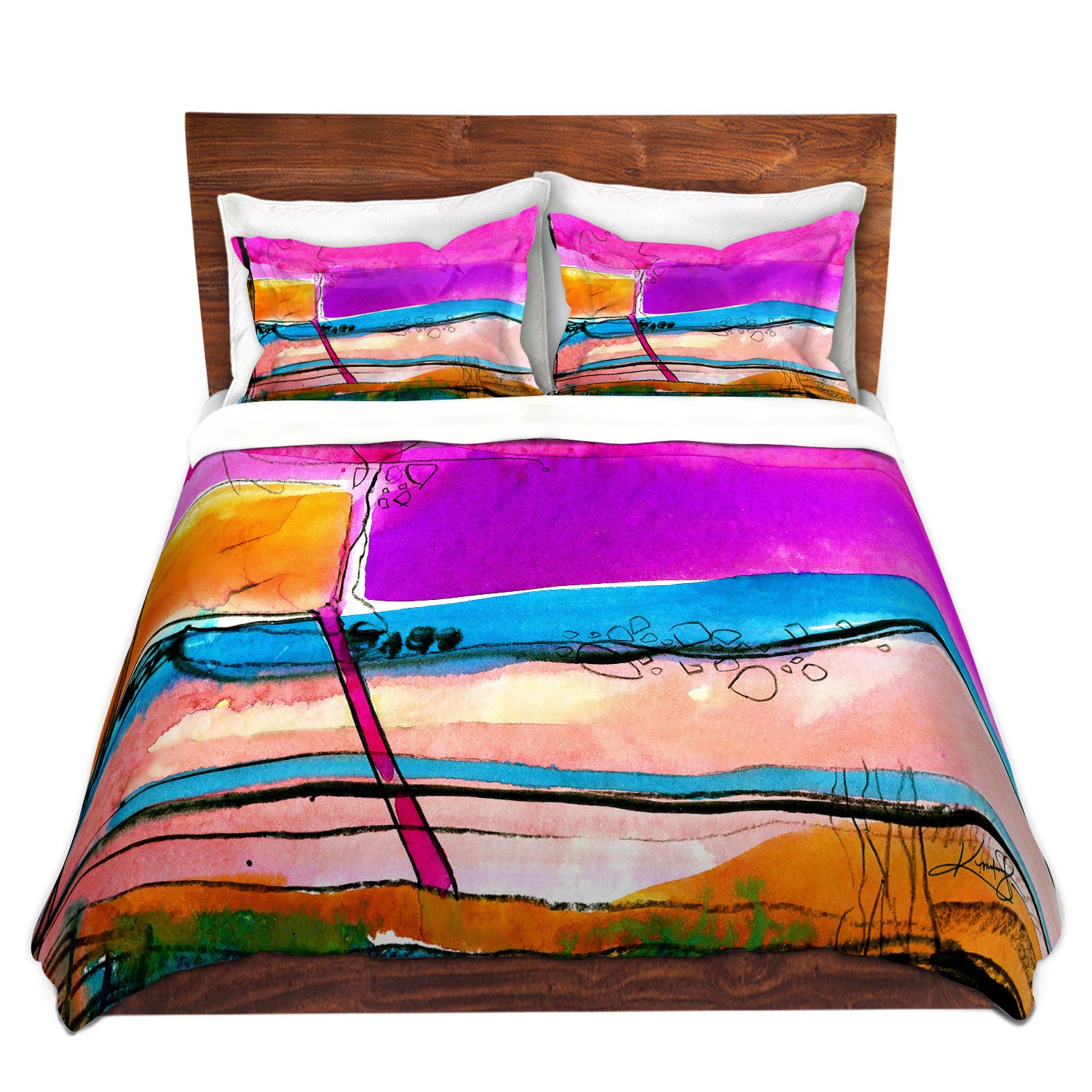 Dia Noche DVTW-KathyStanionAbstractionXXVII6 Duvet Cover Brushed Twill, Twin Sham Set