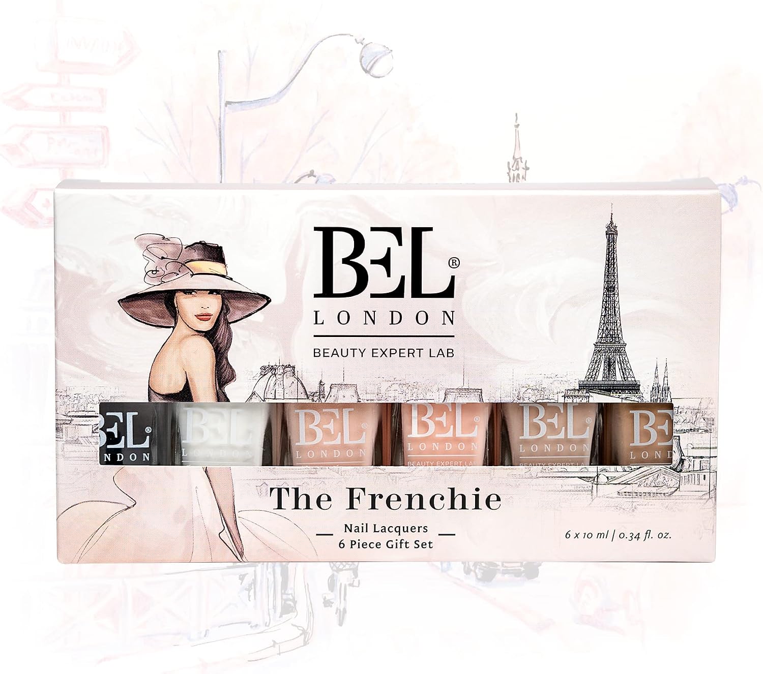BEL London The Frenchie, The Perfect French Manicure Nail Polish Set, Luxury 6 Pack Multi-colour Nail Varnish Set - Image 3