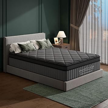 sogesfurniture Full 12" Gel Memory Foam Hybrid Mattress with Pocket Springs | Medium-Firm Bed Cooling Airflow Mesh Motion Isolation Spinal Alignment Euro Top Fiberglass-Free CertiPUR-US OEKO-TEX