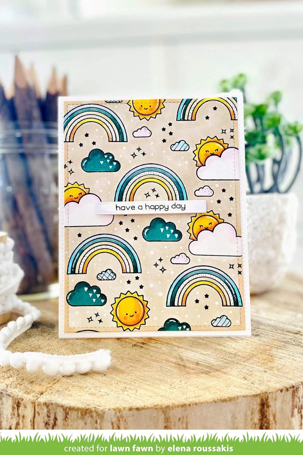 Lawn Fawn All The Clouds 4"x6" Clear Stamps and Coordinating Dies, 2 Item Bundle (LF2331, LF2332)