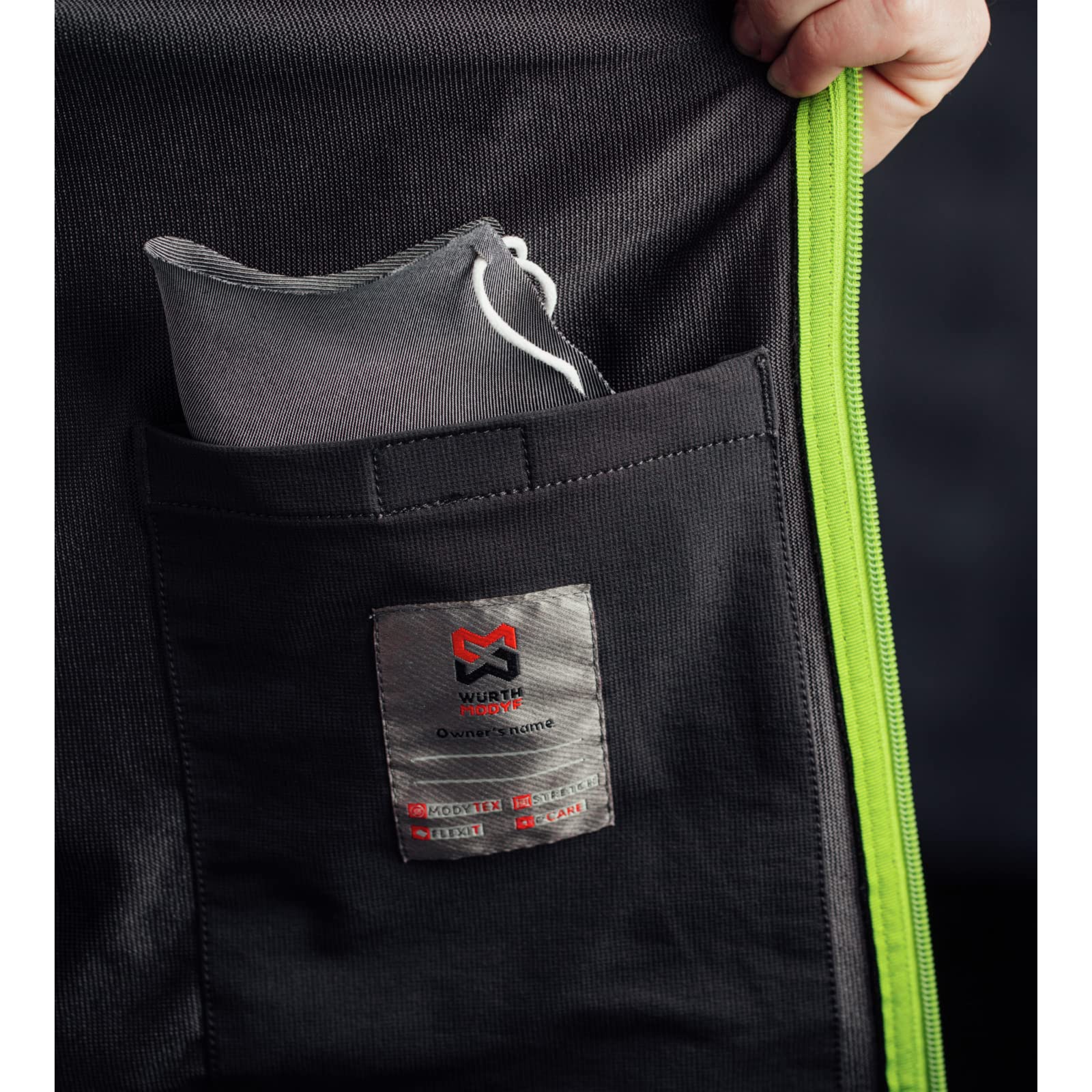 WüRTH MODYF Softshell de travail Stretch Evolution Anthracite/Lime