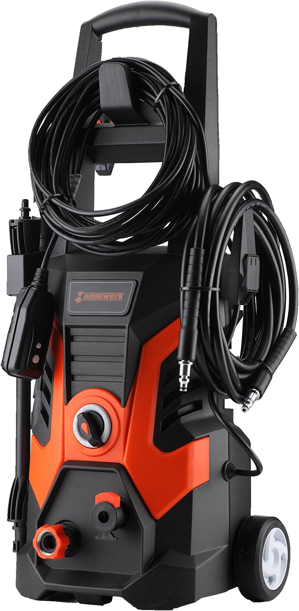 Odaof Electric Pressure Washer 1900 PSI 1.5 GPM 13 Amp W/Power Hose Spray Gun Turbo Wand Built in Soap Dispenser, 3 Nozzles and Brush Included