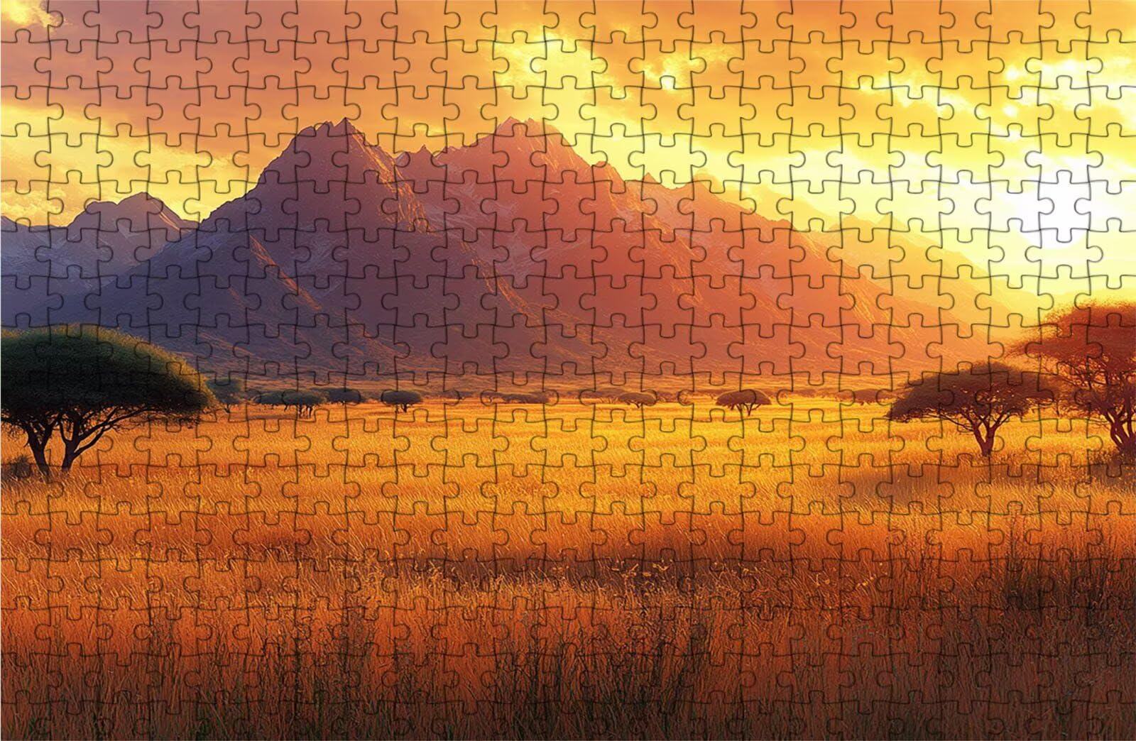 Puzzle 3000 elementów dla dorosłych, afrykańska sawanna, drewniane puzzle dla dorosłych, zachód słońca, klasyczne puzzle, 3000 elementów dla całej rodziny, puzzle do pokoju, dekoracja, prezenty dla