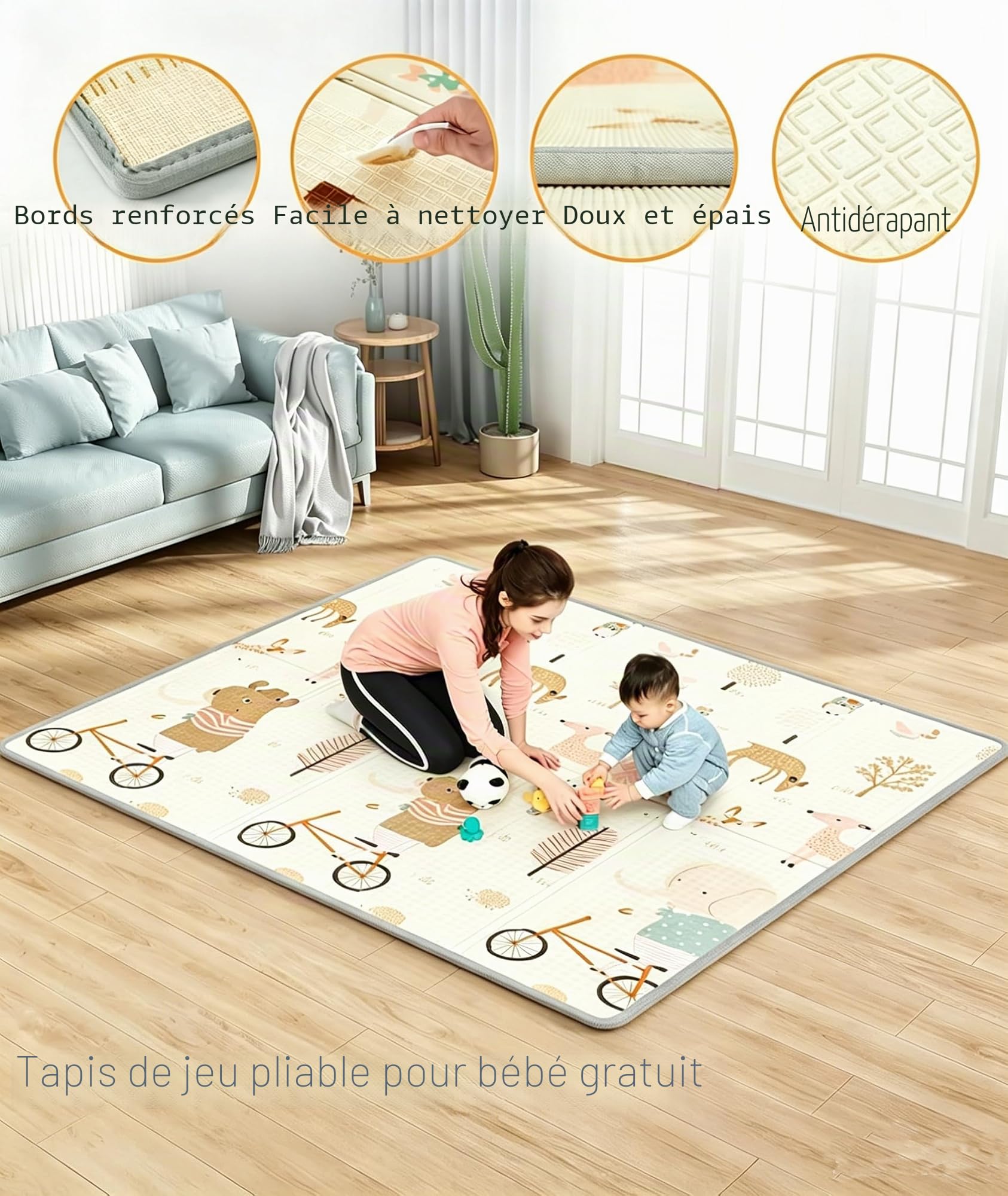 150x180cm Parc Bebe avec Tapis,50 Balles,Parc Pour Enfant,Pliable Parc Bébé en Tissu Oxford,Parc Pour Bébé XXL avec Matelas,Grand Parc De Jeux Bébé,Parc Pour Bébé Pour La Maison