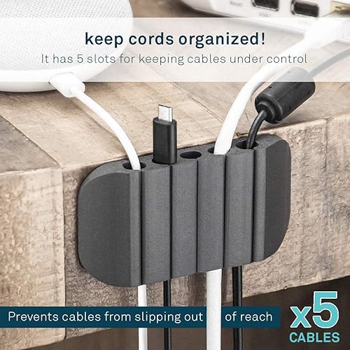 Miniatura 3 de Cable Station Pro - Soporte de cable e identificador para HDMI, centro multimedia en mesas de escritorio, color gris