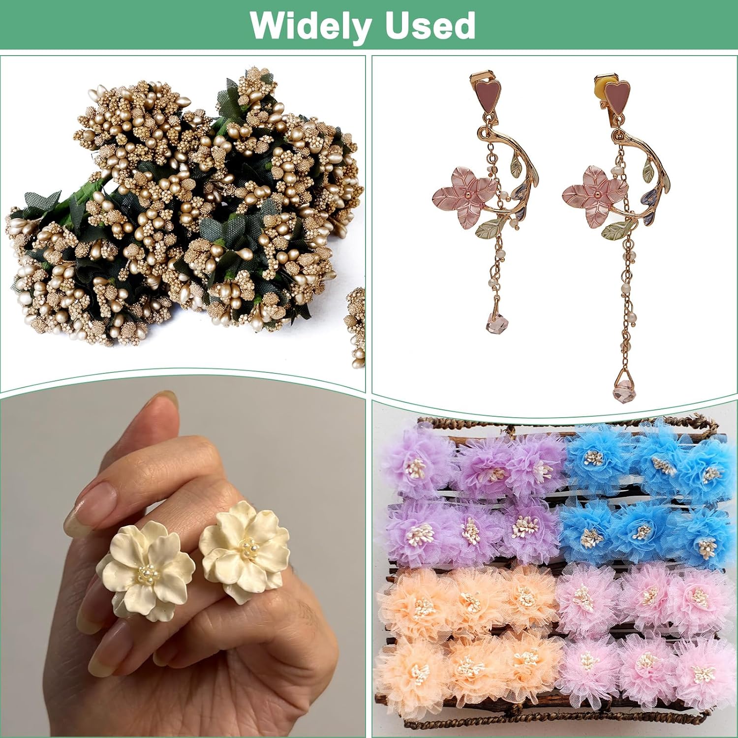 Flower Pistil Metal Alloy Flower Blossom Connectors Charm Metal Material Bead Caps Accessory - Image 6