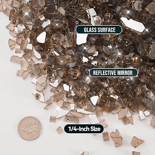 Miniatura 2 de Skyflame 4.53 kg de vidrio resistente al fuego, de 1.27 cm, de brillo intenso para paisajismo de chimenea, lugar para fogatas