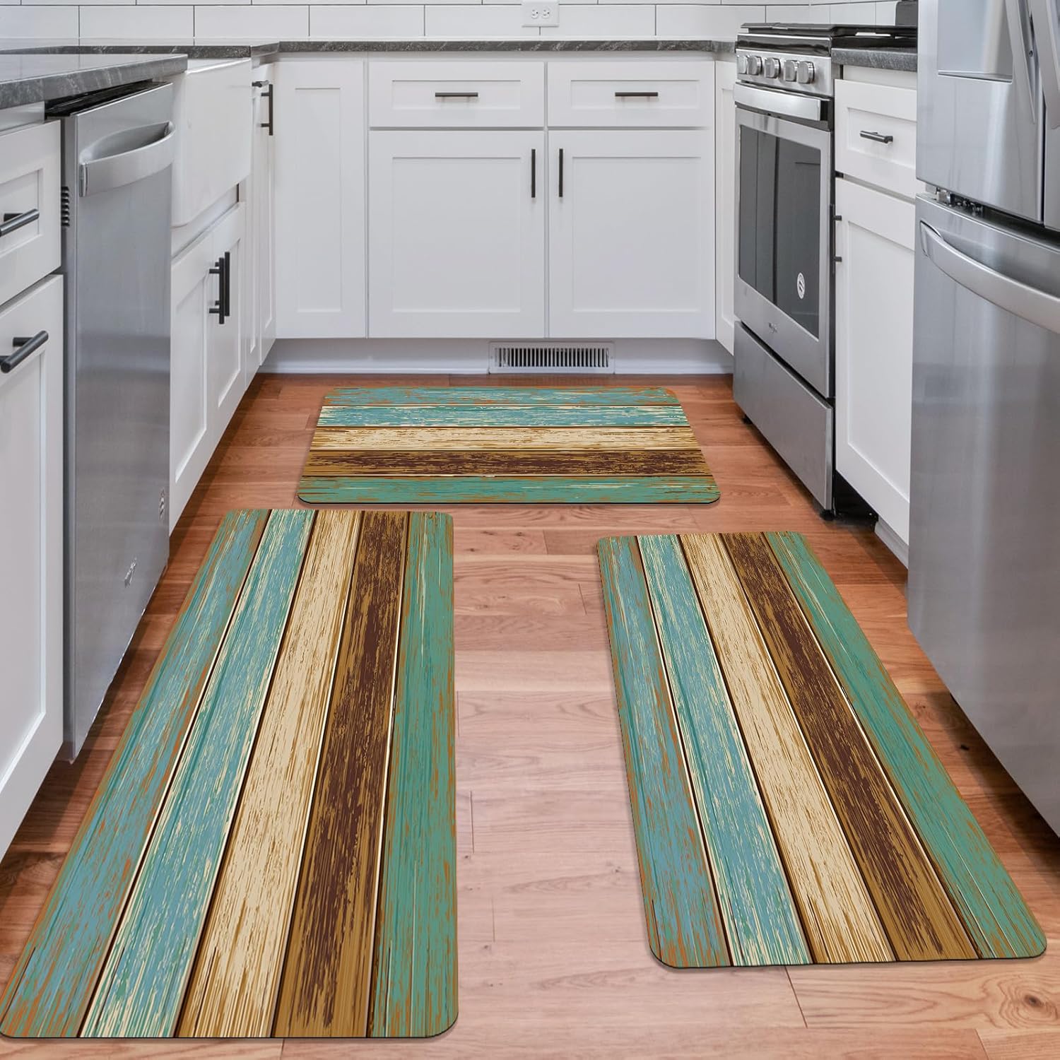Kitchen Rugs Sets of 3 Non Slip Washable Rubber Kitchen