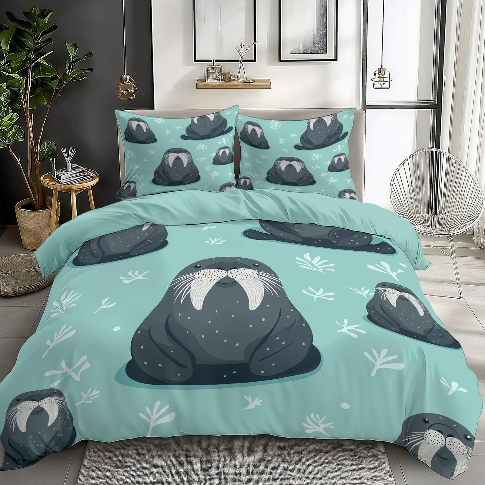 Cartoon Illustration Style Duvet Cover Toddler Size 40