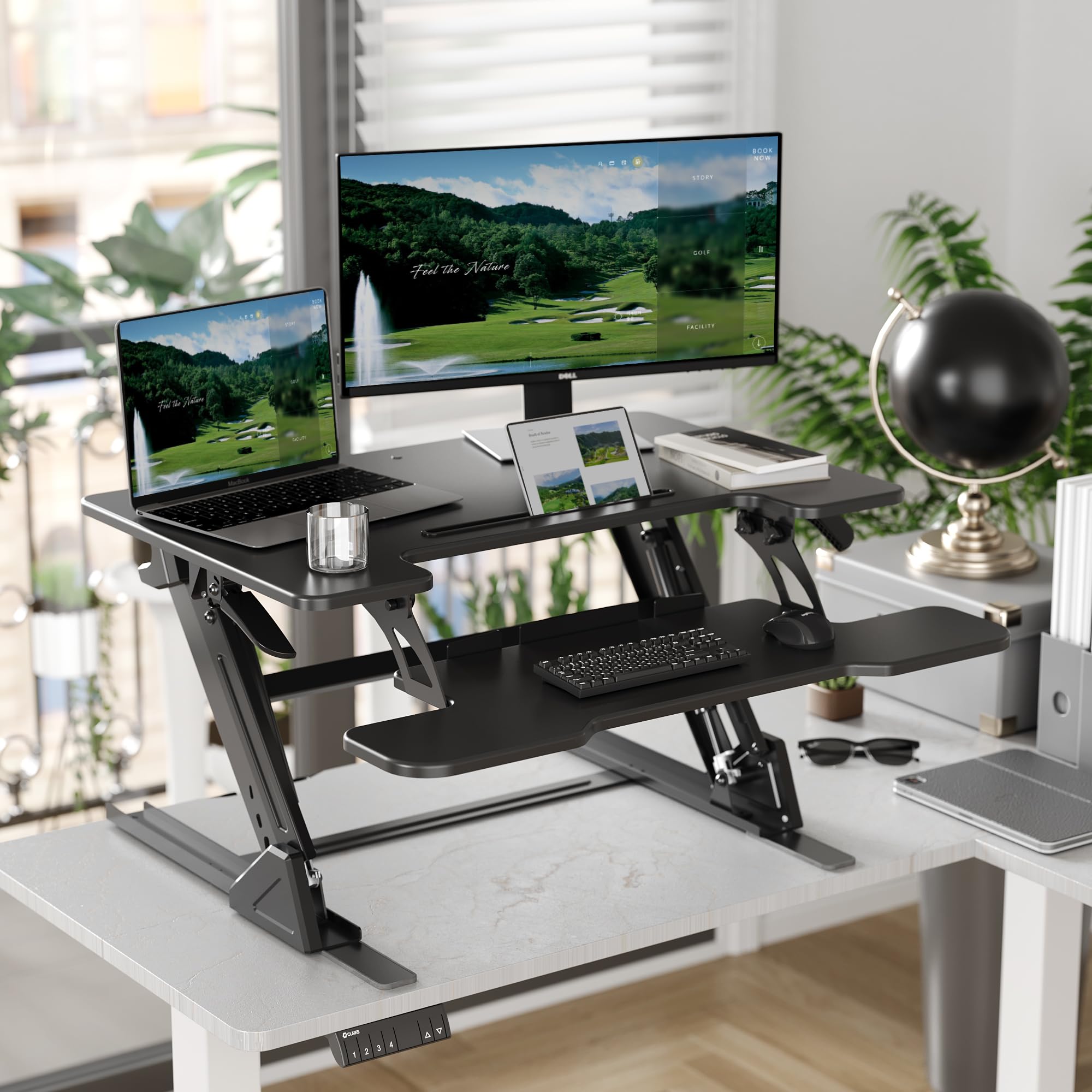 Standing Desk Converter 36 Inch - Height Adjustable Sit Stand Riser Review - Dettaglio
