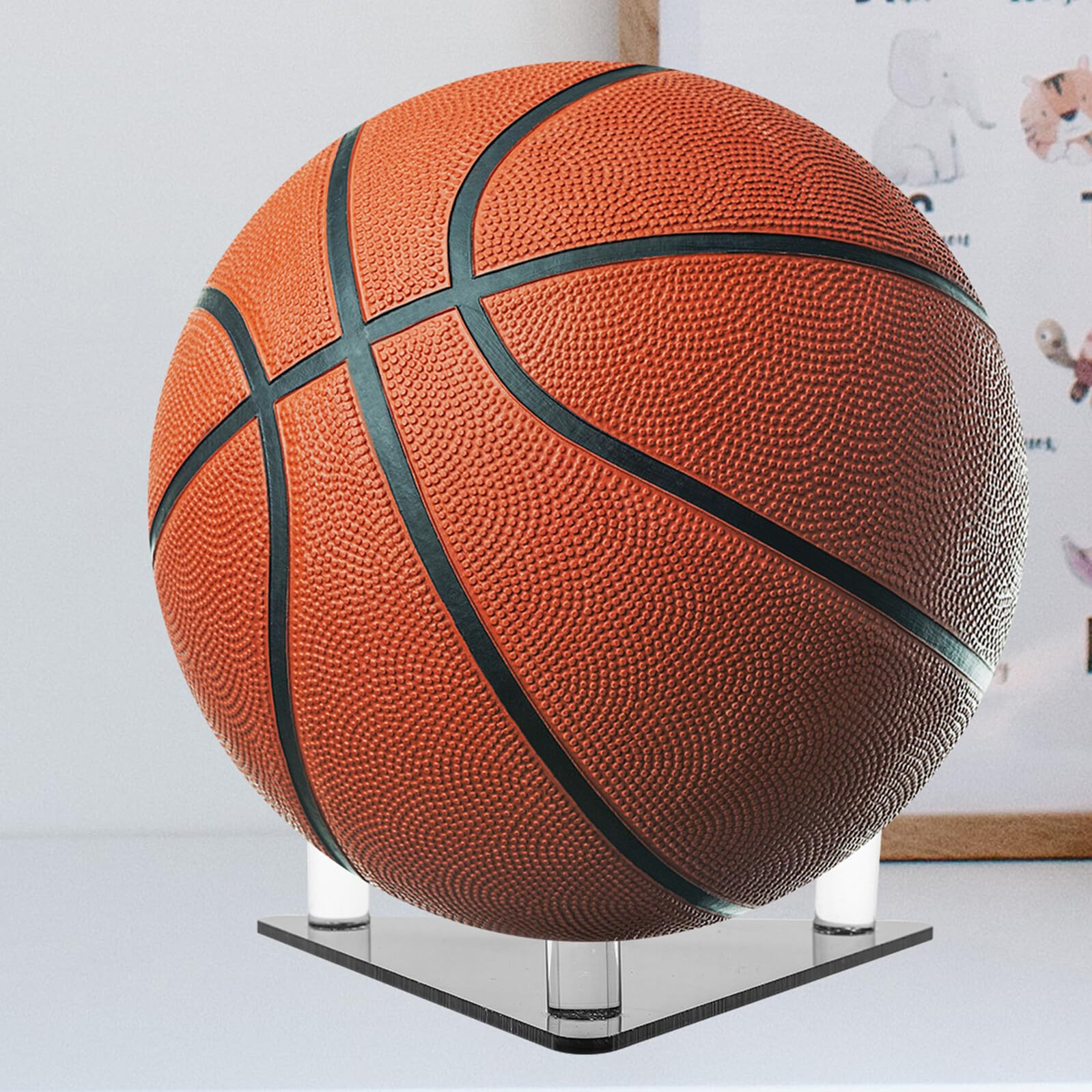 Acryl-Ball-Präsentationsständer – 6 Stück (3 C, 3 schwarz) für Fußball, Basketball, Volleyball & Rugby – Wandhalterung Sto & Showcase Solut