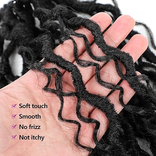 Miniatura 8 de Goddess Locs - Cabello de ganchillo de 22, 18, 16, 14, 12 pulgadas, pelo sintético de ganchillo para mujeres negras, 6 paquetes de rastas bohemias