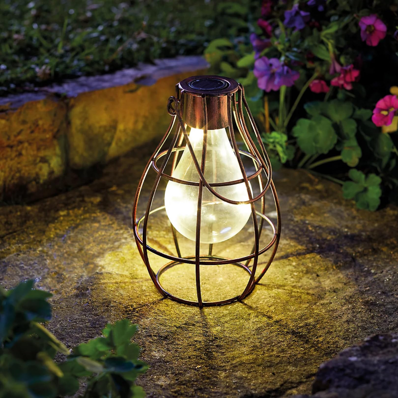 Garden Mile Set Of Two Bronze Effect Outdoor Garden Lights Hanging LED Solar Lanterns For Outside Weatherproof Driveway Pathway Lighting Ideal For Yard Patio Light Solar Lights Outdoor Garden