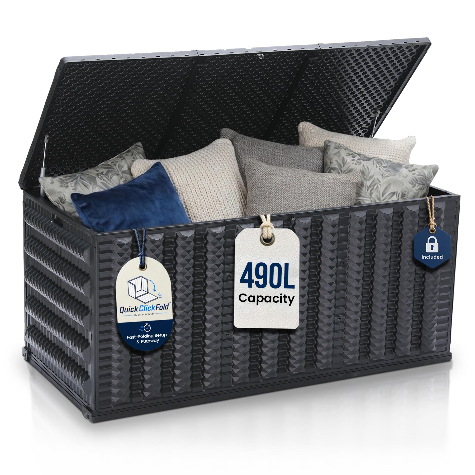 Olsen & Smith 490L Folding Garden Storage Box, Quick Setup & Space-Saving — image 1