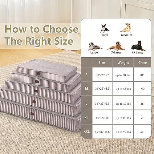 Miniatura 6 de Camas ortopédicas para perros grandes, medianos y pequeños, cama lavable de felpa con espuma de jaula de huevos, cama impermeable para perros con