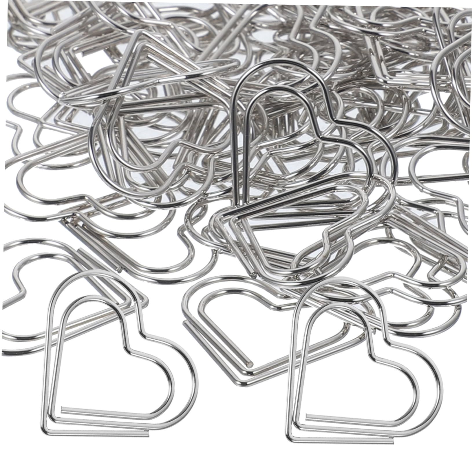 Uonlytech 5 Set Graffetta Ufficio Cuori Piccole Clip Di Carta Cuore A Forma Di Graffette Novità Graffette Decorative Graffette Di Metallo Argento 100 Pezzi * 5