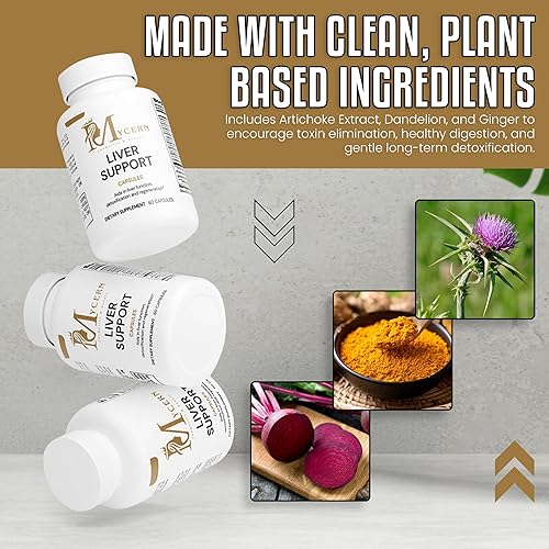 Miniatura 3 de Suplemento de apoyo hepático con cardo mariano, cúrcuma, raíz de remolacha, extracto de alcachofa y diente de león, desintoxicación natural y