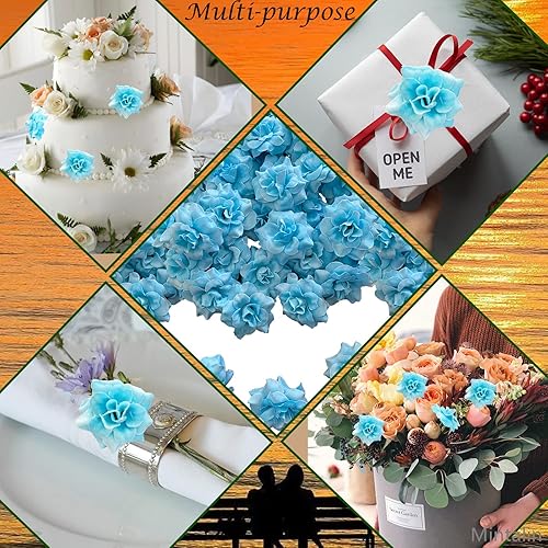 Miniatura 5 de 120 rosas artificiales de seda, cabeza de rosa falsa, cabezas de rosas para el día de San Valentín, bodas, centros de mesa, día de la madre, pared