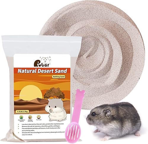 Rubor Arena de baño para hámster, arena del desierto sin polvo o arena para orinal para hámster, chinchillas, jerbos, ratones para animales