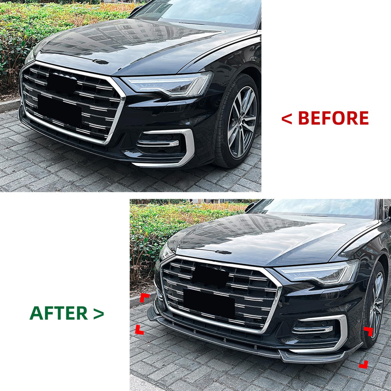 Audi A6 C8 Sline 2018-2025 2019 Frontspoiler Lippe Set Schwarz
