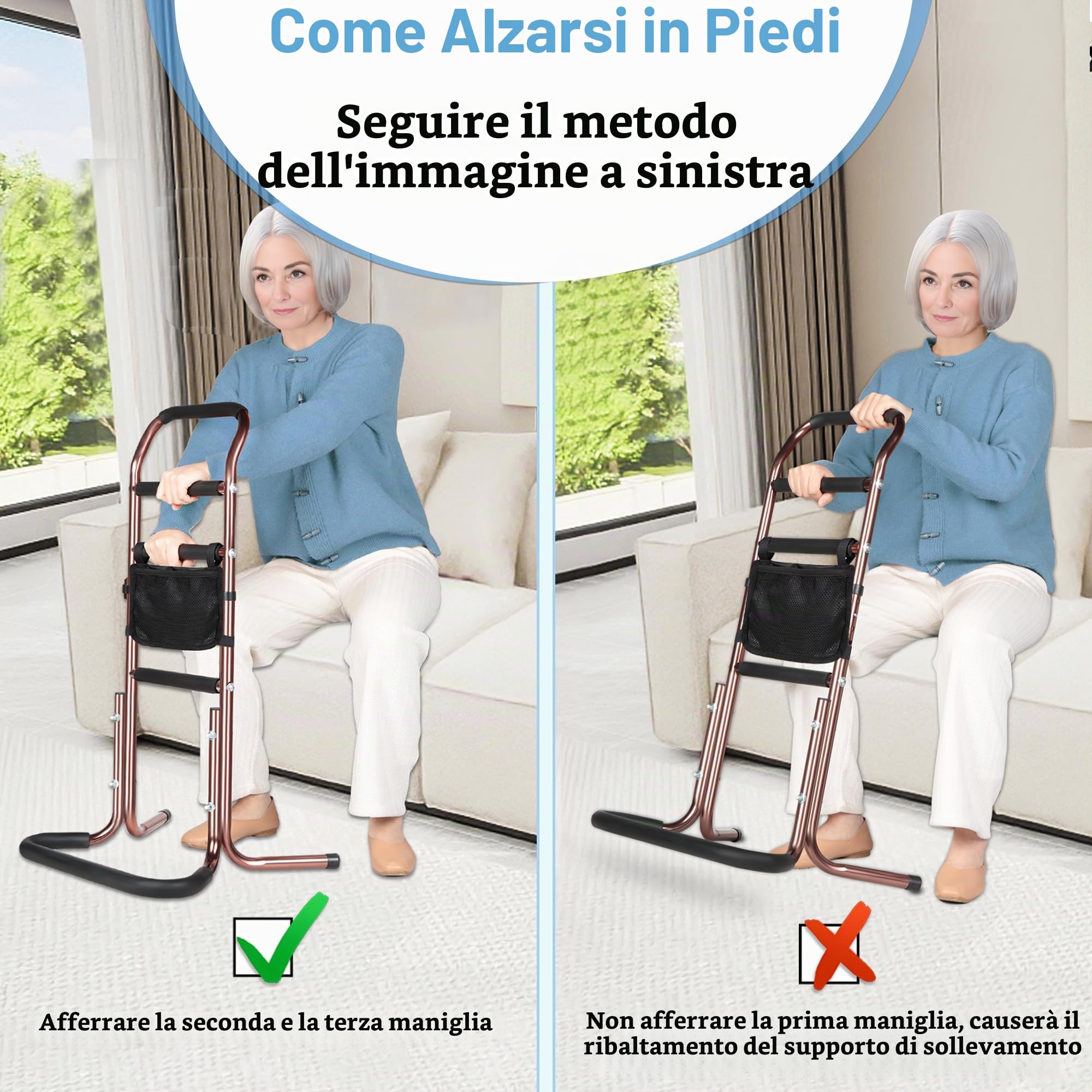 Supporto di per Anziani,Sedia Assist per Anziani,Supporto per Alzarsi dal Divano,Robusta Barra di Supporto,Regolabile in Altezzaper,Sollevamento Sedia per Anziani, Disabili