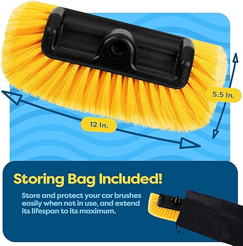Miniatura 10 de SCRUBIT Cepillo de lavado de coche de 12 pulgadas con cerdas suaves para limpieza de automóviles camiones barcos cubiertas y casas cepillo de lavado