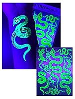 Vista 8 de Tatuaje temporal para fiesta de luz negra, 1 hoja, atrapasueños de rosas