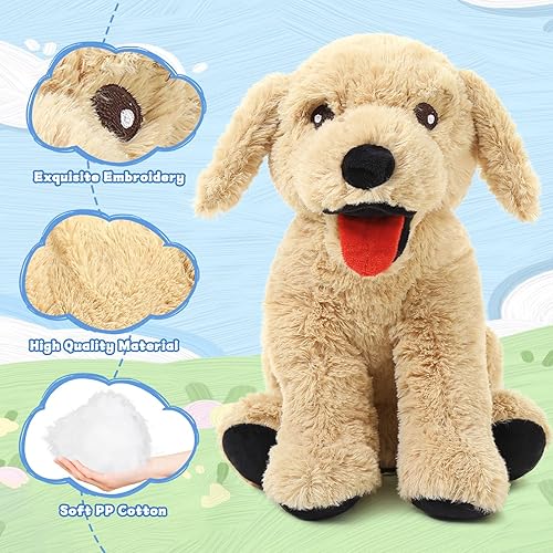 Miniatura 10 de Lanmore Almohada de peluche grande de 21 pulgadas para perros, diseño Golden Retriever, regalo para cumpleaños, Navidad, día de San Valentín,