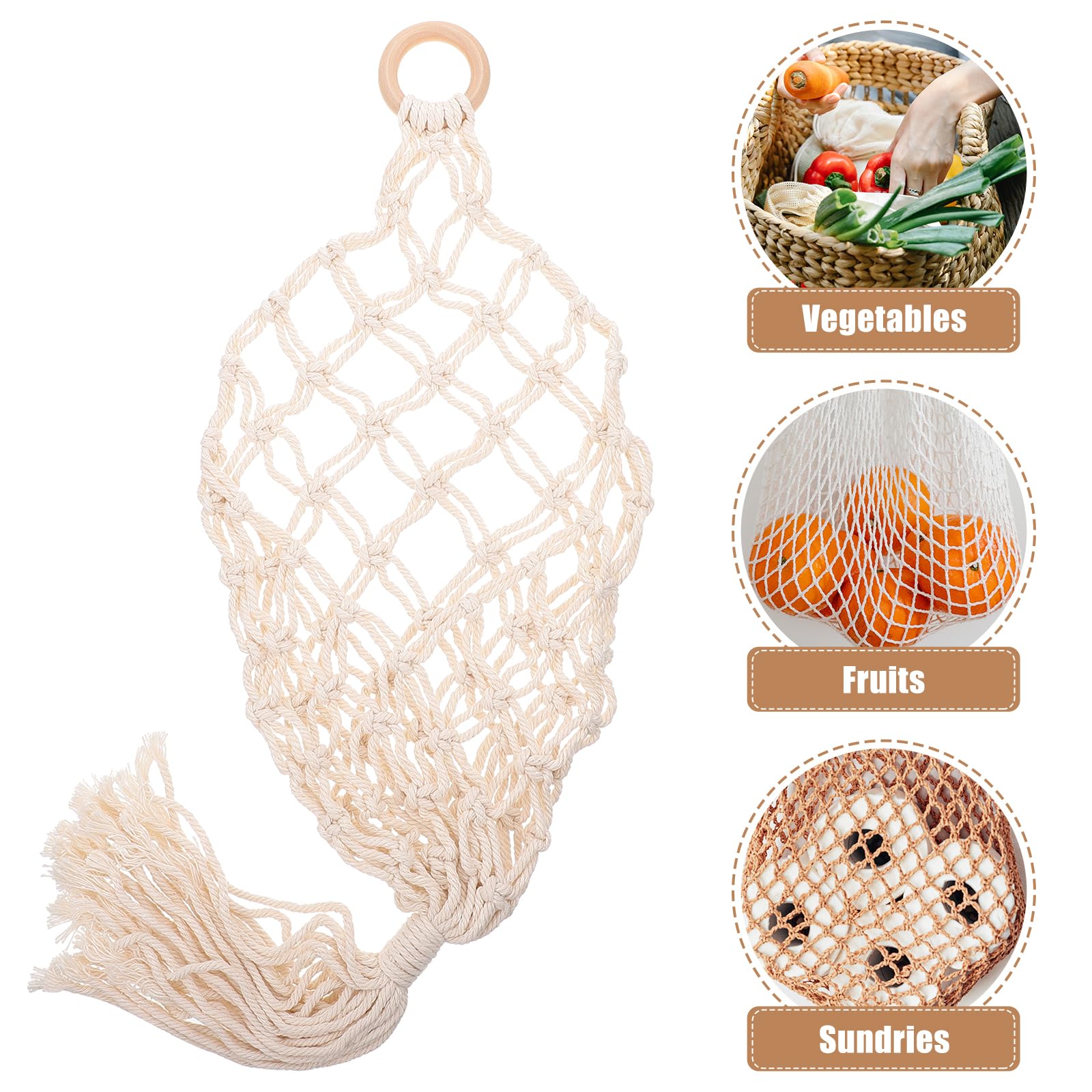 Lavandoux - Macramé Hangend Windlicht - Lantaarn - 24 - Crème