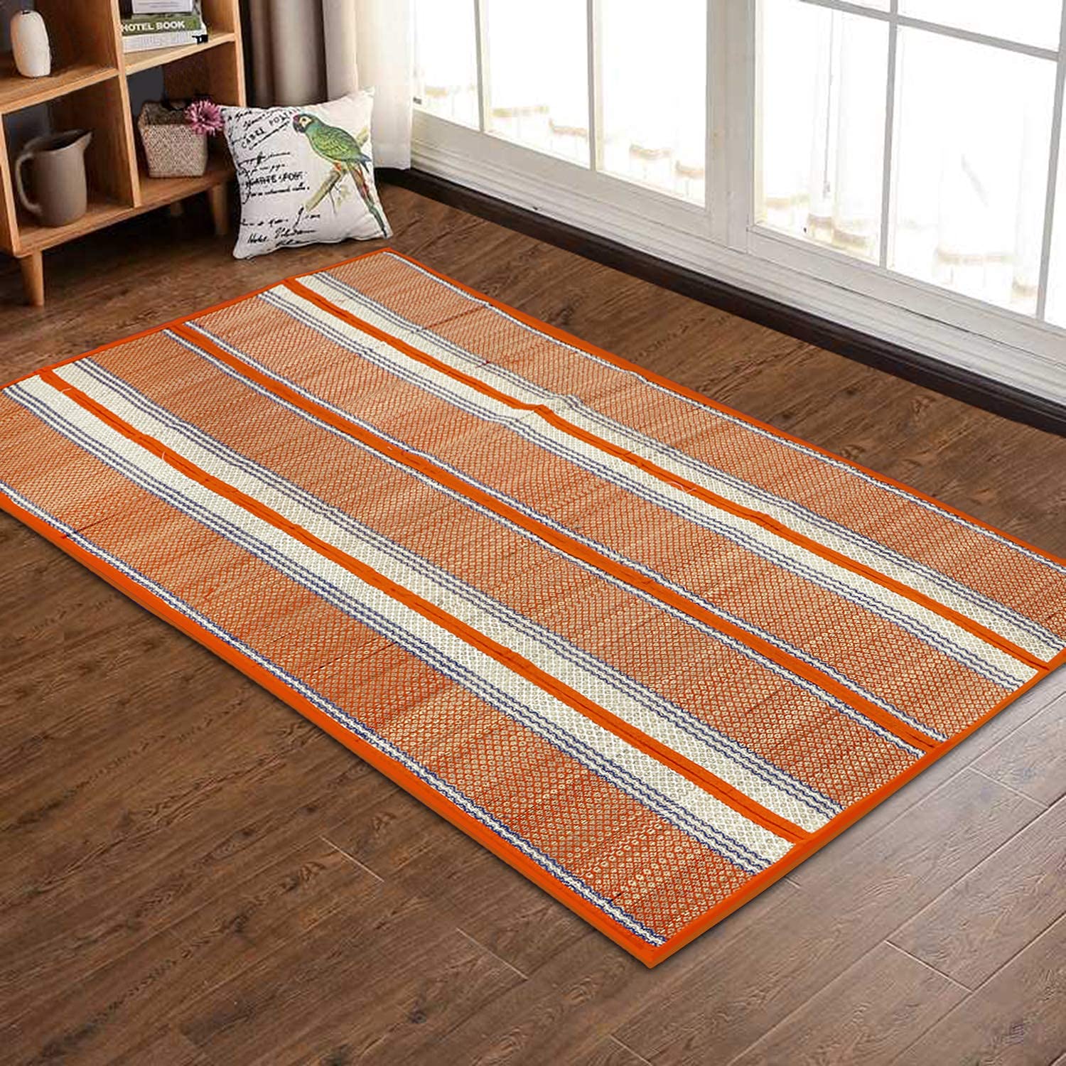 Haus Fabula Natural Madurkathi Handweaving Orange Chatai Mats/Yoga Mat/Prayer Mat/Floor Mat for Home, Office, Boutiques, Shops |Sleeping Mat for Floor, 6 X 3 Feet (B0BKQ7CXMN) Amazon Price History, Amazon Price Tracker