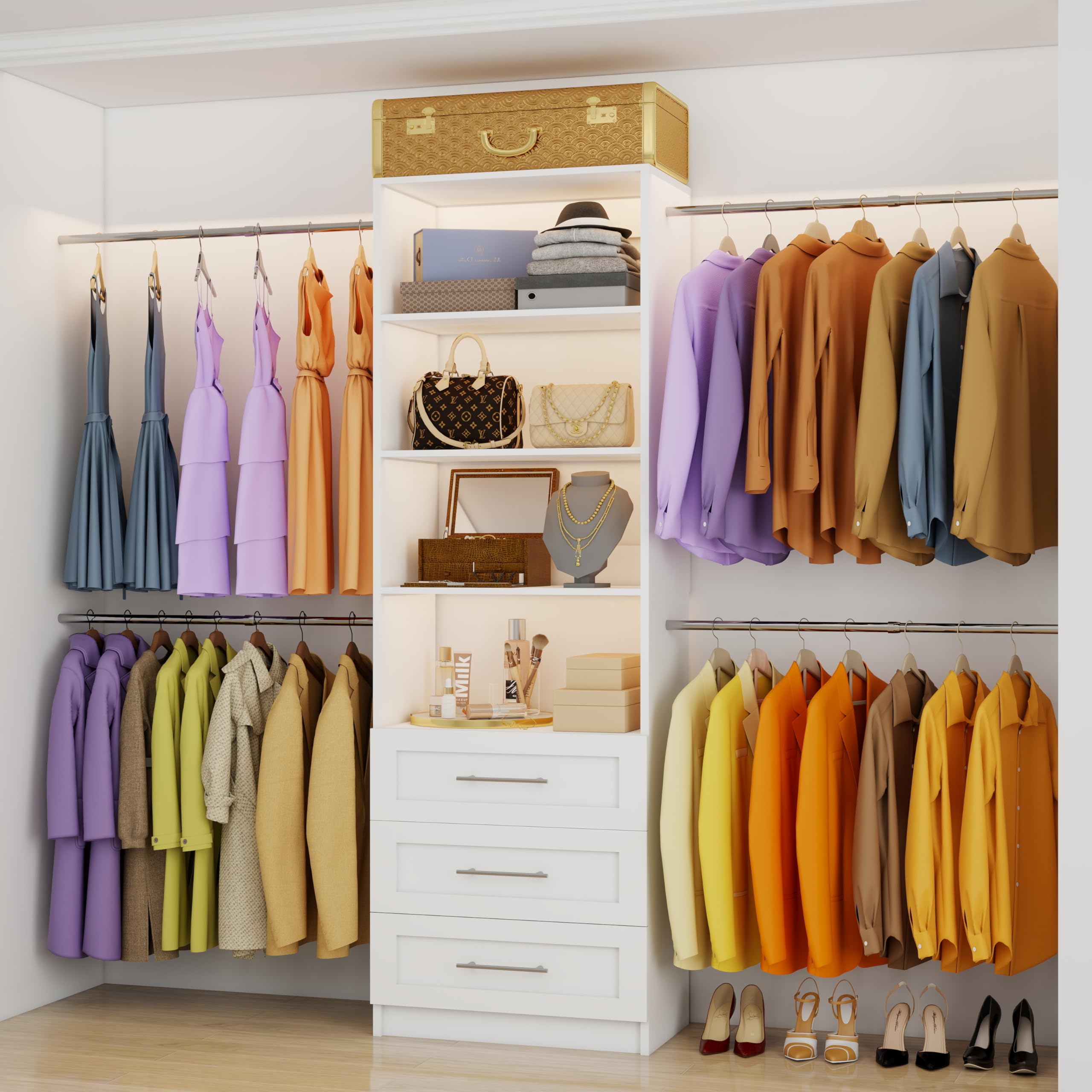 Amazon.com: secilix Closet System, 5FT-9FT Closet Organizer System