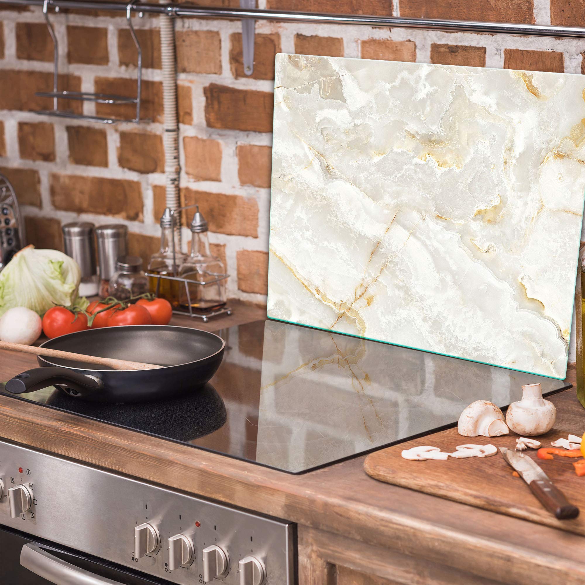 Couvre-Plaque De Cuisson QTA 60x52 Cm | Verre Trempé 4 Mm | Universel Induction Et Vitrocéramique | Multifonction