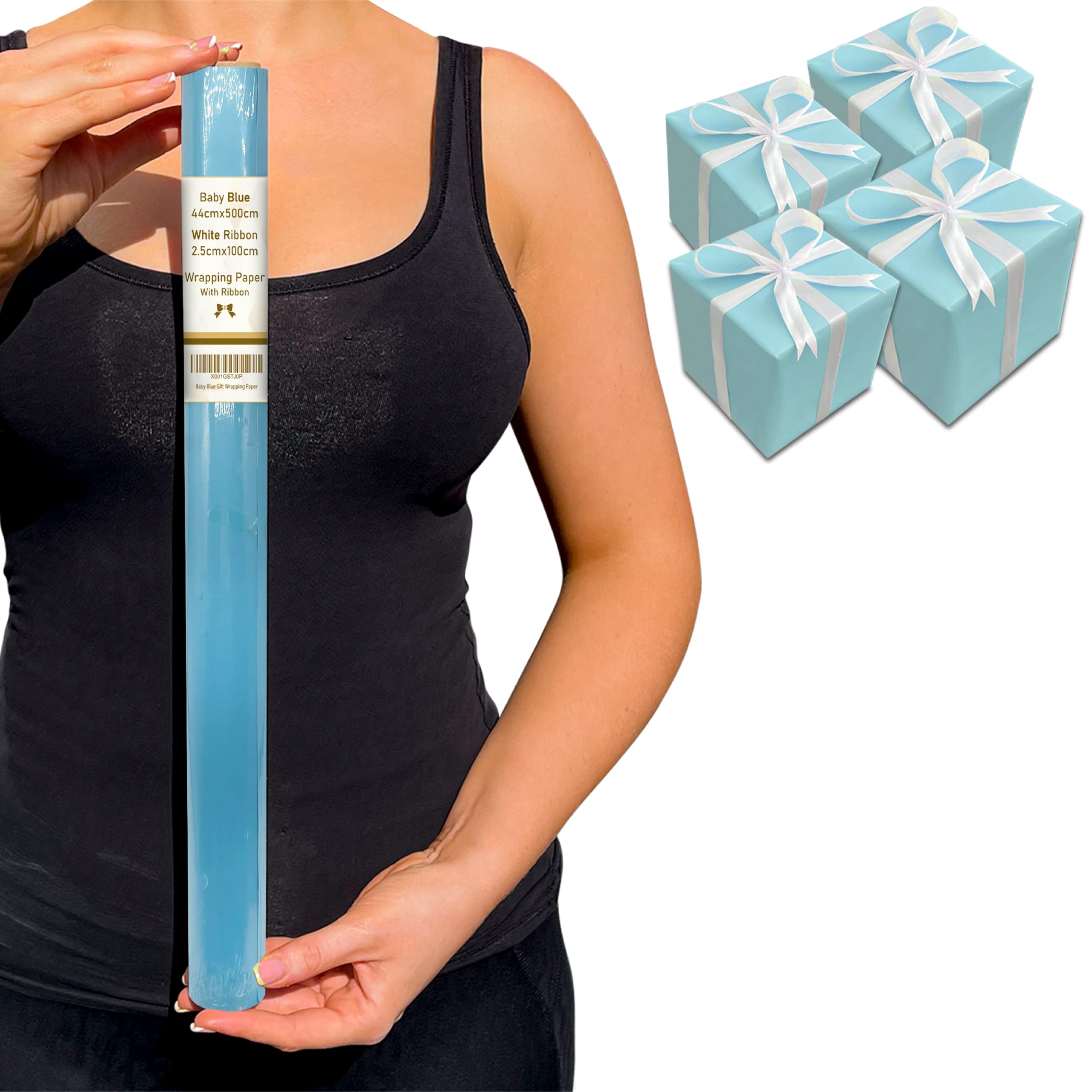 Buy Empire Baby Blue Wrapping Paper, 44cmx500cm Gift Wrapping Paper, 80